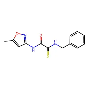 2-(benzylamino)-N-(5-methyl-3-isoxazolyl)-2-thioxoacetamide structure