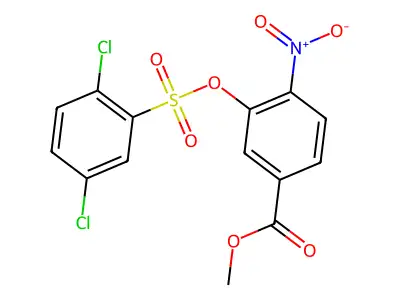 Methyl 3-(((2,5-dichlorophenyl)sulfonyl)oxy)-4-nitrobenzenecarboxylate structure