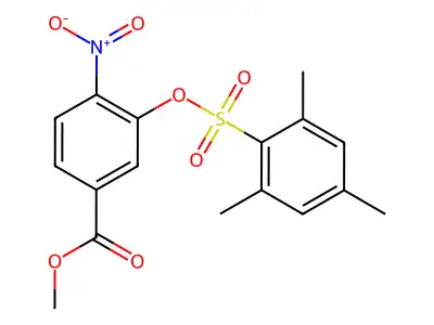 Methyl 3-[(mesitylsulfonyl)oxy]-4-nitrobenzenecarboxylate structure