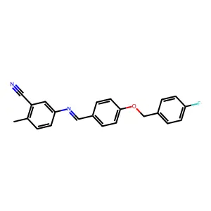 5-[({4-[(4-Fluorobenzyl)oxy]phenyl}methylene)amino]-2-methylbenzenecarbonitrile structure