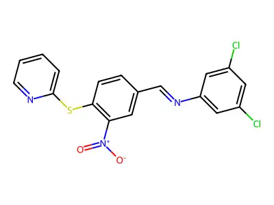 3,5-Dichloro-n-((3-nitro-4-(2-pyridinylsulfanyl)phenyl)methylene)aniline structure