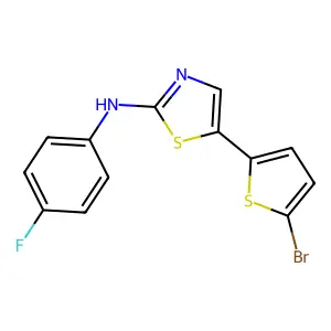 5-(5-bromothiophen-2-yl)-N-(4-fluorophenyl)-1,3-thiazol-2-amine structure