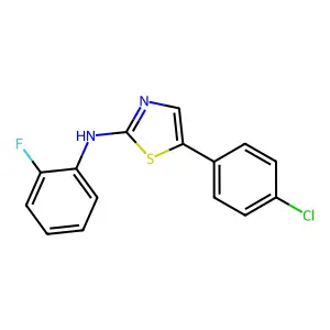 5-(4-chlorophenyl)-N-(2-fluorophenyl)-1,3-thiazol-2-amine structure