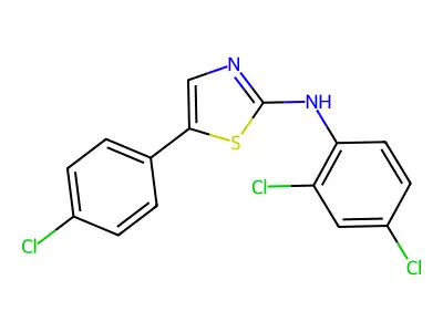 5-(4-chlorophenyl)-N-(2,4-dichlorophenyl)-1,3-thiazol-2-amine structure