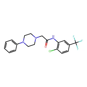 N-[2-chloro-5-(trifluoromethyl)phenyl]-2-(4-phenylpiperazin-1-yl)acetamide structure