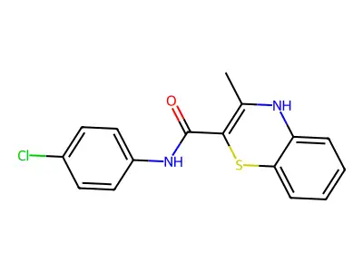 N-(4-chlorophenyl)-3-methyl-4H-1,4-benzothiazine-2-carboxamide structure