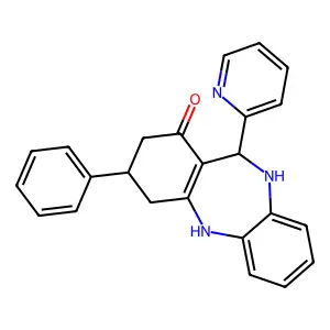 9-Phenyl-6-pyridin-2-yl-5,6,8,9,10,11-hexahydrobenzo[b][1,4]benzodiazepin-7-one structure