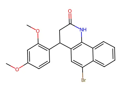 6-bromo-4-(2,4-dimethoxyphenyl)-3,4-dihydrobenzo[h]quinolin-2(1H)-one structure