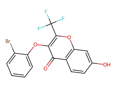 3-(2-bromophenoxy)-7-hydroxy-2-(trifluoromethyl)-4H-chromen-4-one structure