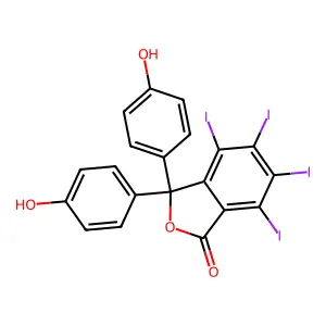 3,3-Bis(4-hydroxyphenyl)-1(3H)-isobenzofuranone tetraiodo deriv. structure