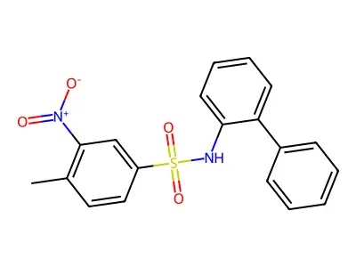 4-methyl-3-nitro-N-(2-phenylphenyl)benzenesulfonamide structure