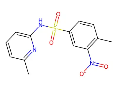 4-methyl-N-(6-methylpyridin-2-yl)-3-nitrobenzenesulfonamide structure