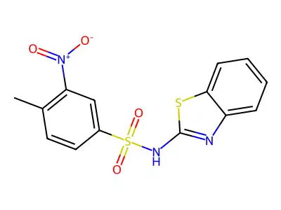 N-(1,3-benzothiazol-2-yl)-4-methyl-3-nitrobenzenesulfonamide structure