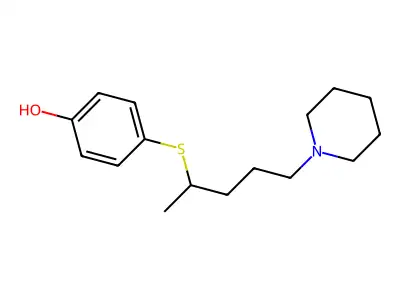 4-(5-Piperidin-1-ylpentan-2-ylsulfanyl)phenol structure