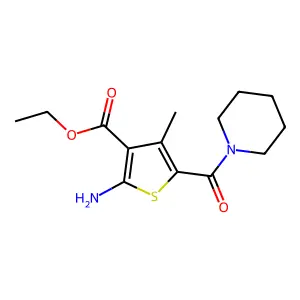 Ethyl 2-amino-4-methyl-5-(piperidine-1-carbonyl)thiophene-3-carboxylate structure