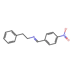 Benzeneethanamine, N-[(4-nitrophenyl)methylene]- structure