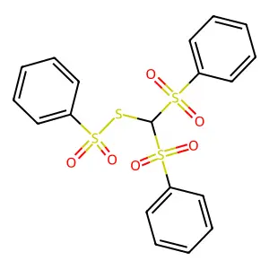 S-(Bis(phenylsulfonyl)methyl) benzenesulfonothioate structure