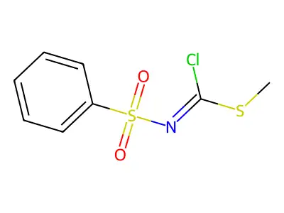 Carbonochloridimidothioic acid, (phenylsulfonyl)-, methyl ester structure