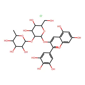 飞燕草素3-鼠李糖苷葡萄糖苷氯化物 structure