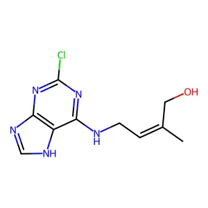 4-[(2-chloro-7H-purin-6-yl)amino]-2-methylbut-2-en-1-ol structure