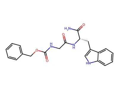 benzyl N-({[(1S)-1-carbamoyl-2-(1H-indol-3-yl)ethyl]carbamoyl}methyl)carbamate structure