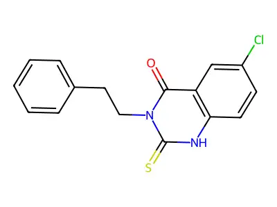 6-Chloro-2,3-dihydro-3-(2-phenylethyl)-2-thioxo-4(1H)-quinazolinone structure