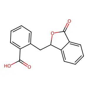 2-[(3-Oxo-1,3-dihydro-2-benzofuran-1-yl)methyl]benzoic acid structure