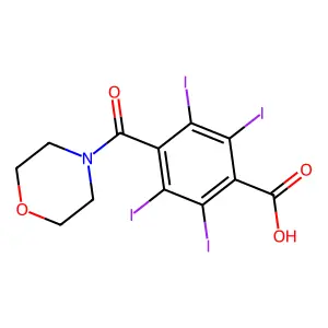 Benzoic acid, 4-(4-morpholinylcarbonyl)-2,3,5,6-tetraiodo- structure