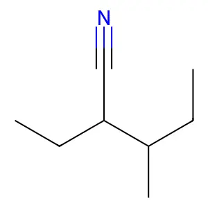 2-乙基-3-甲基戊腈 structure