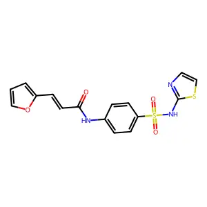 (2E)-3-(furan-2-yl)-N-[4-(1,3-thiazol-2-ylsulfamoyl)phenyl]prop-2-enamide structure