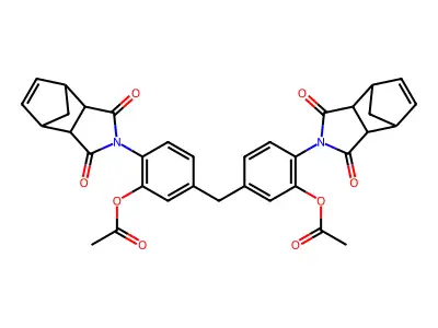 5-{[3-(ACETYLOXY)-4-{3,5-DIOXO-4-AZATRICYCLO[5.2.1.0(2),?]DEC-8-EN-4-YL}PHENYL]METHYL}-2-{3,5-DIOXO-4-AZATRICYCLO[5.2.1.0(2),?]DEC-8-EN-4-YL}PHENYL ACETATE structure