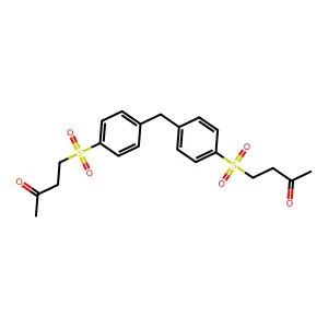 4-[4-[[4-(3-Oxobutylsulfonyl)phenyl]methyl]phenyl]sulfonylbutan-2-one structure