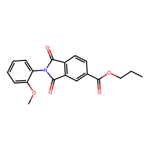 propyl 2-(2-methoxyphenyl)-1,3-dioxo-2,3-dihydro-1H-isoindole-5-carboxylate structure