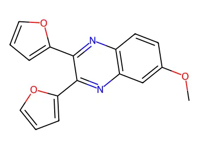 2,3-Bis(furan-2-yl)-6-methoxyquinoxaline structure