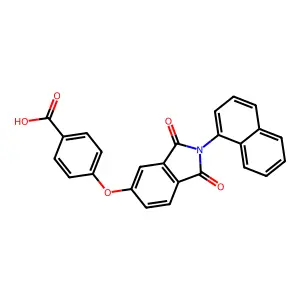 4-{[2-(naphthalen-1-yl)-1,3-dioxo-2,3-dihydro-1H-isoindol-5-yl]oxy}benzoic acid structure
