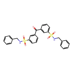 N-benzyl-3-[3-(benzylsulfamoyl)benzoyl]benzenesulfonamide structure