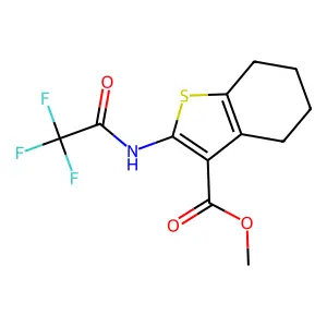methyl 2-[(trifluoroacetyl)amino]-4,5,6,7-tetrahydro-1-benzothiophene-3-carboxylate structure