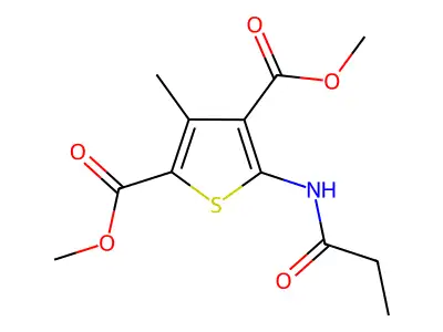 Dimethyl 3-methyl-5-(propanoylamino)thiophene-2,4-dicarboxylate structure