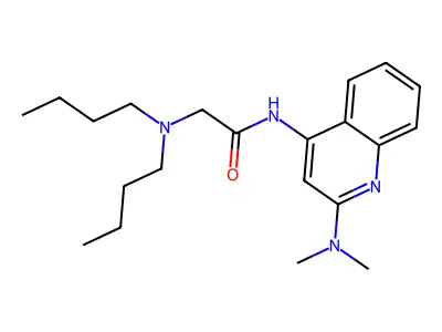 2-(dibutylamino)-N-[2-(dimethylamino)quinolin-4-yl]acetamide structure