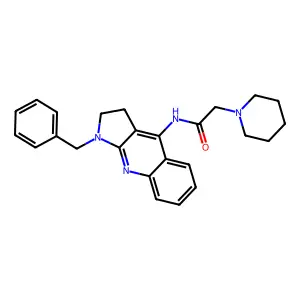 N-(1-benzyl-2,3-dihydropyrrolo[2,3-b]quinolin-4-yl)-2-piperidin-1-ylacetamide structure
