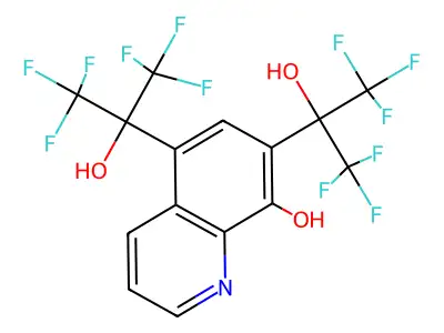 5,7-Bis(1,1,1,3,3,3-hexafluoro-2-hydroxypropan-2-yl)quinolin-8-ol structure