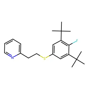 2-[2-(3,5-Ditert-butyl-4-fluorophenyl)sulfanylethyl]pyridine structure