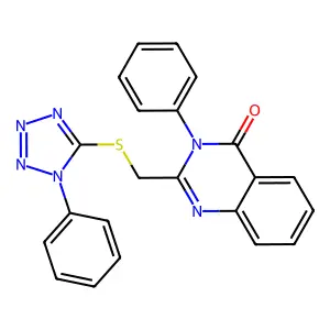 3-Phenyl-2-[(1-phenyltetrazol-5-yl)sulfanylmethyl]quinazolin-4-one structure