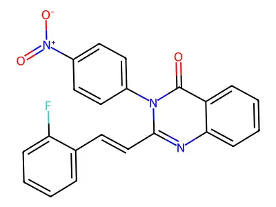 2-[(E)-2-(2-fluorophenyl)ethenyl]-3-(4-nitrophenyl)quinazolin-4-one structure