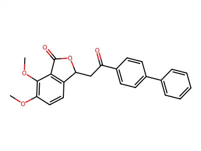 3-(2-([1,1'-biphenyl]-4-yl)-2-oxoethyl)-6,7-dimethoxyisobenzofuran-1(3H)-one structure