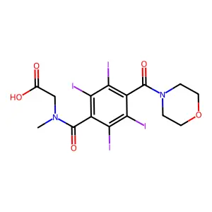 Glycine, N-methyl-N-(4-(4-morpholinylcarbonyl)-2,3,5,6-tetraiodobenzoyl)- structure