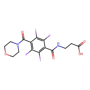 beta-Alanine, N-(4-(4-morpholinylcarbonyl)-2,3,5,6-tetraiodobenzoyl)- structure