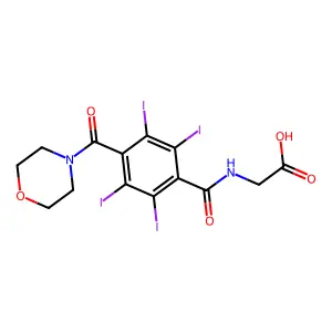 Glycine, N-(4-(4-morpholinylcarbonyl)-2,3,5,6-tetraiodobenzoyl)- structure