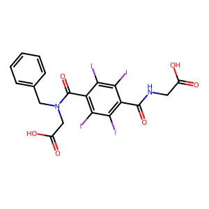 Glycine, N-(4-(((carboxymethyl)amino)carbonyl)-2,3,5,6-tetraiodobenzoyl)-N-(phenylmethyl)- structure
