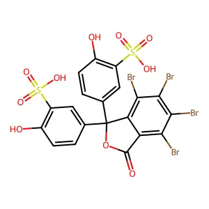 3,3'-(Tetrabromophthalidylidene)bis(6-hydroxybenzenesulfonic acid) structure